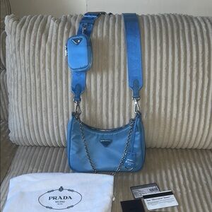 Prada Blue Shoulder Bag